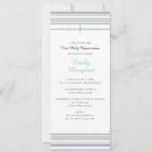 Graue Streifen Aquamarine Kreuzung Einladung (Vorderseite)