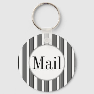 Graue Streifen auf dem White Mail Key Schlüsselanh Schlüsselanhänger