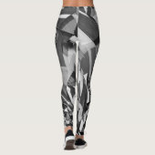 Graue Streifen auf einem schwarzen, tropfenden Bil Leggings (Rückseite)