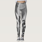 Graue Streifen auf einem schwarzen, tropfenden Bil Leggings (Vorderseite)