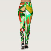 Graue Streifen auf Korallen, tropfte Bilder Leggings (Rückseite)