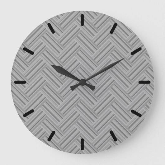 Graue Streifen Große Wanduhr (Vorderseite)