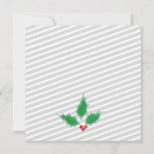 Graue Streifen, grünes Heiligabend Party Einladung (Rückseite)