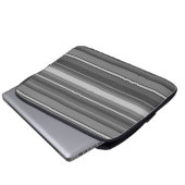 Graue Streifen Laptopschutzhülle (Vorne Knopf)