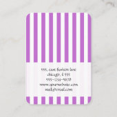 Graue Streifen, Lila Streifen, gestreiftes Muster Visitenkarte (Rückseite)