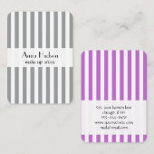 Graue Streifen, Lila Streifen, gestreiftes Muster Visitenkarte (Vorne/Hinten)