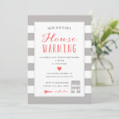 Graue Streifen Party Einladung (Stehend Vorderseite)