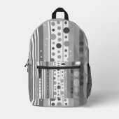 Graue Streifen Punkte Bedruckter Rucksack (Vorderseite)