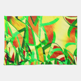 Graue Streifen über rotes Bild mit Drizzle Geschirrtuch