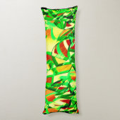 Graue Streifen über rotes Bild mit Drizzle Seitenschläferkissen (Rückseite (Vertikal))