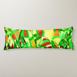 Graue Streifen über rotes Bild mit Drizzle Seitenschläferkissen