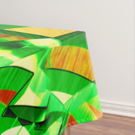 Graue Streifen über rotes Bild mit Drizzle Tischdecke