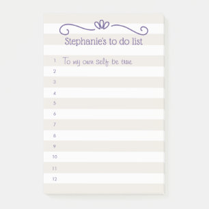 Graue Streifen Ultra-Violet-Text zu erstellen List Post-it Klebezettel