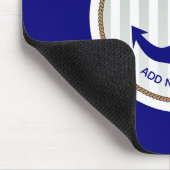 Graue Streifen und blauer Anker Mousepad (Ecke)
