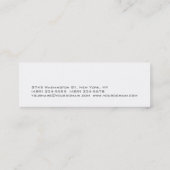 Graue Streifen weiße Monogram Skinny Business Card Mini Visitenkarte (Rückseite)