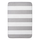 Graue Streifen, weiße Streifen, gestreiftes Muster Badematte (Vorderseite Vertikal)