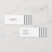 Graue Streifen, weiße Streifen, gestreiftes Muster Mini Visitenkarte (Vorne/Hinten)