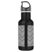 Graue Streifen Zackenzag-Muster Edelstahlflasche (Rückseite)