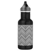 Graue Streifen Zackenzag-Muster Edelstahlflasche (Rechts)