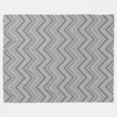 Graue Streifen Zackenzag-Muster Fleecedecke (Vorderseite (Horizontal))