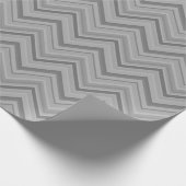 Graue Streifen Zackenzag-Muster Geschenkpapier (Ecke)