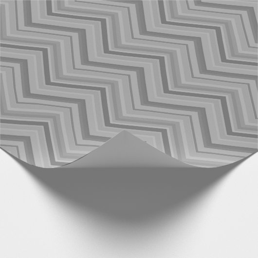 Graue Streifen Zackenzag-Muster Geschenkpapier (Ecke)