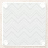 Graue Streifen Zackenzag-Muster Glasuntersetzer (Rückseite)