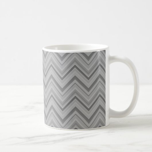 Graue Streifen Zackenzag-Muster Kaffeetasse (Rechts)