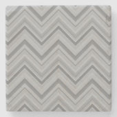 Graue Streifen Zackenzag-Muster Steinuntersetzer (Vorderseite)