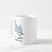 Graue Streifenkatze mit individuellem Text beim St Kaffeetasse (Vorderseite Links)