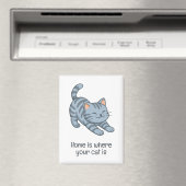 Graue Streifenkatze mit individuellem Text Magnet (In Situ (Geschirrspüler))