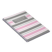 Graue Streifenmuster für Girly Pink Notizblock (Rechte Seite)