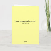 Graue Stretching Cat on Yellow Danke (Rückseite)