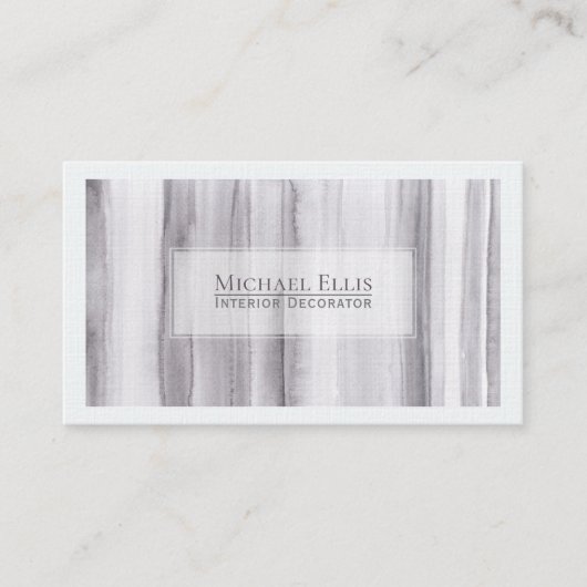 Graue Strip Wasserfarbe Visitenkarte (Vorderseite)