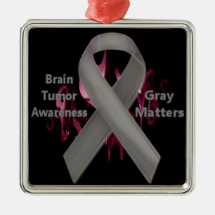 Graue Substanzen - Hirntumor-Bewusstsein Silbernes Ornament