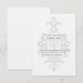 Graue, subtile Damaskus-Antwortkarte RSVP Karte (Vorne/Hinten)