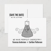 Graue Süßchemie Save the Date Postkarte (Vorne/Hinten)