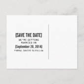 Graue Süßchemie Save the Date Postkarte (Rückseite)