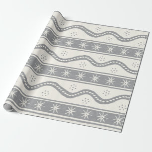 Graue Swirlstripes Geschenkpapier