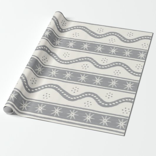 Graue Swirlstripes Geschenkpapier (Ungerollt)