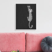 Graue Tabby-Katze | Funny Gray Striped Cat Leinwanddruck (Insitu (Wohnzimmer))