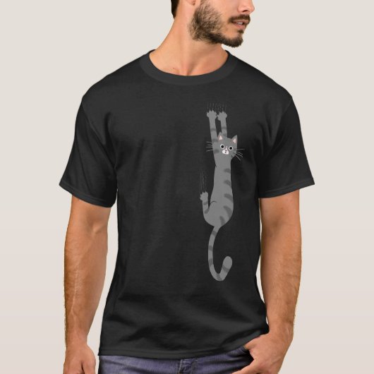 Graue Tabby-Katze | Funny Gray Striped Cat T-Shirt (Vorderseite)