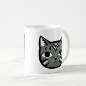 Graue Tabby-Katzen-Tassen-einzigartige Kaffeetasse (VorderseiteRechts)
