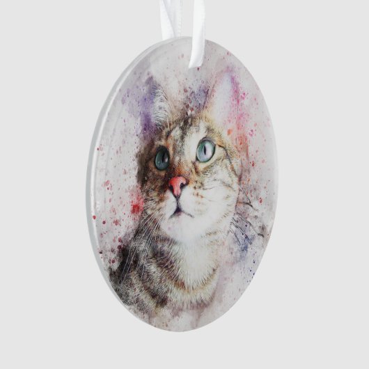 Graue Tabby-Katzen-Verzierung Ornament (Vorderseite)