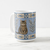 Graue Tabby-Katzendecke Kaffeetasse (Vorderseite Links)