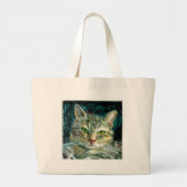 Graue Tabby-Tasche Jumbo Stoffbeutel (Vorne)