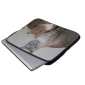 Graue Tabby und Orange Tabby Katzen Laptopschutzhülle (Vorne Knopf)