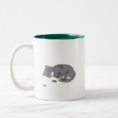 graue Tabbykatzen-Tasse Zweifarbige Tasse (Links)