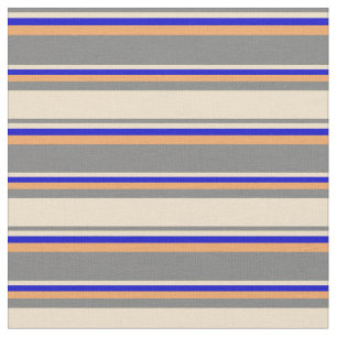 Graue, tan, blaue und braun gefärbte Streifen Stoff