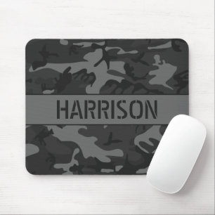 Graue Tarnung Monogramm Mousepad